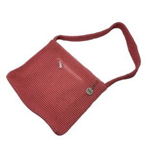 SAK Original Crochet Handbag Shoulderbag Fabiana Style Salmon Purse Peta Vegan